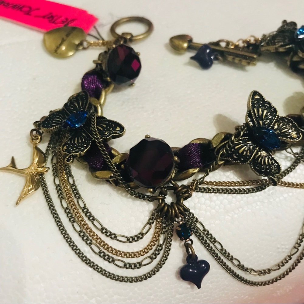 Betsey Johnson butterfly bracelet gypsy boho gothic bohemian fairy festival B13 - Picture 4 of 6